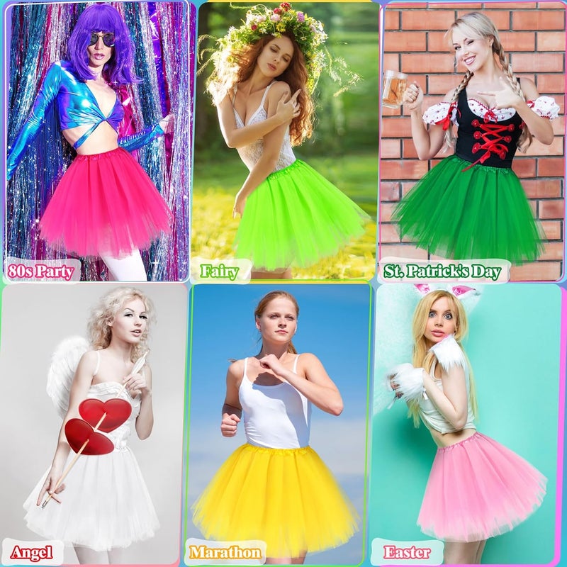 Sarfel Tutu for Women Adults 5 Layered Tulle Skirt Halloween Tutu Skirts for Women 80S Tutu Adult Tutus Fluffy Skirt Running - Image 3